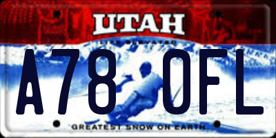 UT license plate A780FL