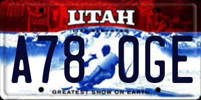 UT license plate A780GE