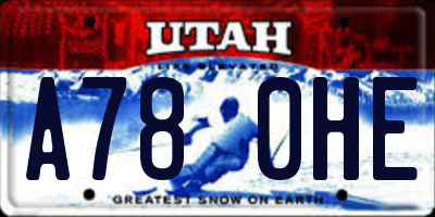 UT license plate A780HE