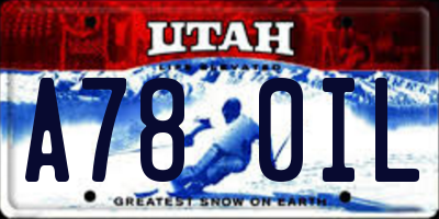UT license plate A780IL