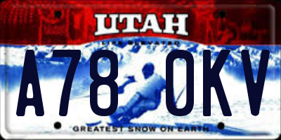 UT license plate A780KV