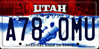 UT license plate A780MU