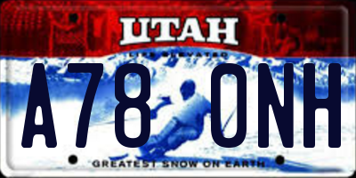 UT license plate A780NH