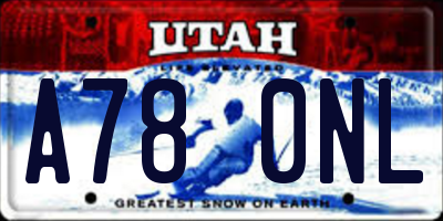 UT license plate A780NL