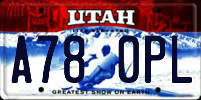 UT license plate A780PL