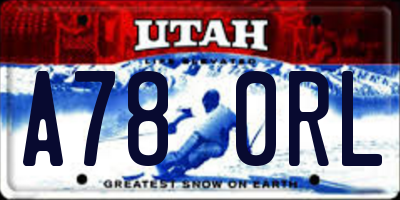 UT license plate A780RL