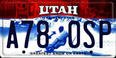 UT license plate A780SP