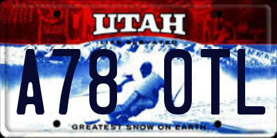 UT license plate A780TL
