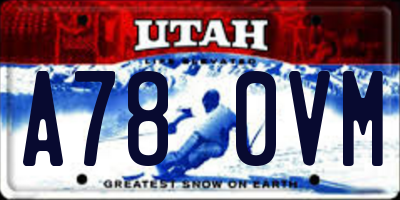 UT license plate A780VM