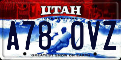 UT license plate A780VZ