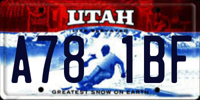 UT license plate A781BF