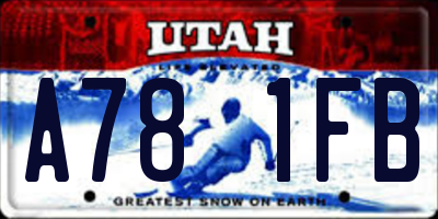 UT license plate A781FB