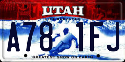 UT license plate A781FJ