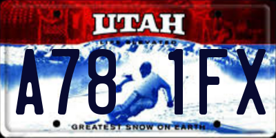 UT license plate A781FX