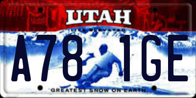 UT license plate A781GE