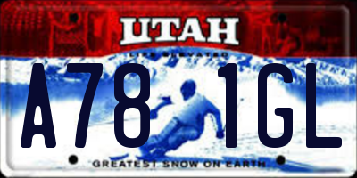 UT license plate A781GL