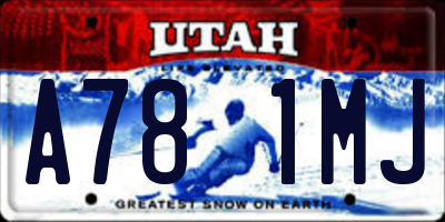 UT license plate A781MJ