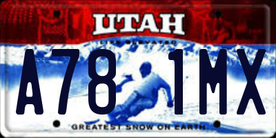 UT license plate A781MX