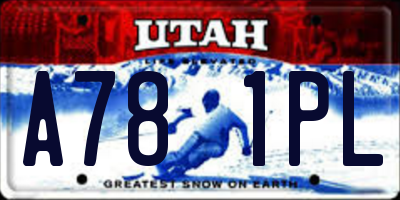 UT license plate A781PL