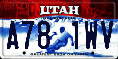 UT license plate A781WV