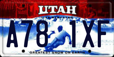 UT license plate A781XF