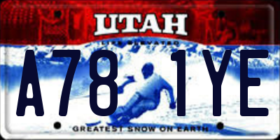 UT license plate A781YE