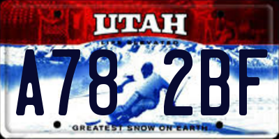 UT license plate A782BF