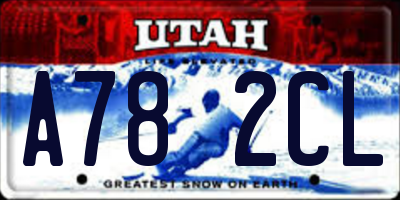 UT license plate A782CL