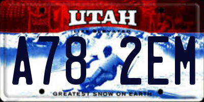 UT license plate A782EM