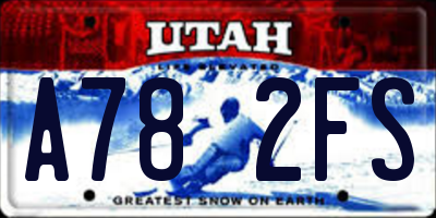 UT license plate A782FS