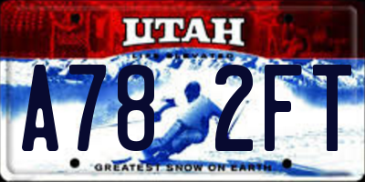 UT license plate A782FT