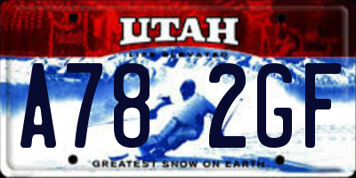 UT license plate A782GF