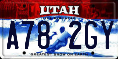 UT license plate A782GY