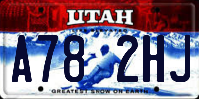 UT license plate A782HJ