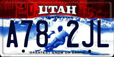UT license plate A782JL