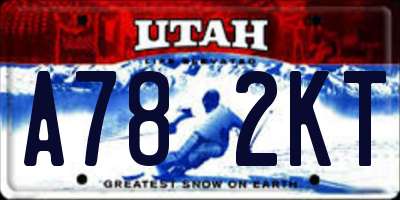 UT license plate A782KT