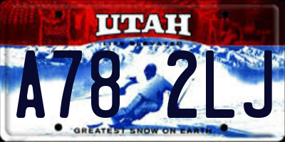 UT license plate A782LJ