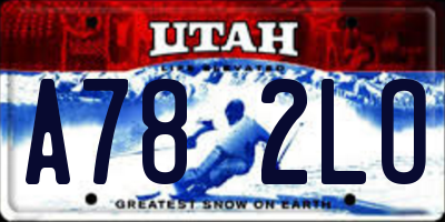 UT license plate A782LO