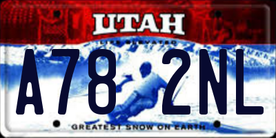 UT license plate A782NL