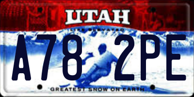 UT license plate A782PE