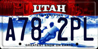 UT license plate A782PL