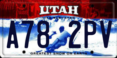 UT license plate A782PV