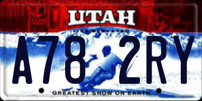 UT license plate A782RY