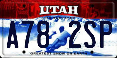 UT license plate A782SP