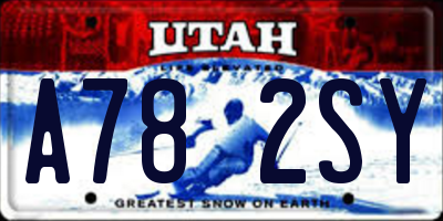 UT license plate A782SY