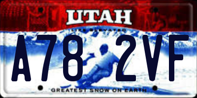 UT license plate A782VF