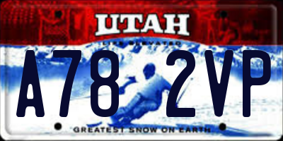 UT license plate A782VP