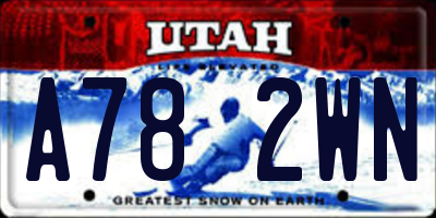 UT license plate A782WN