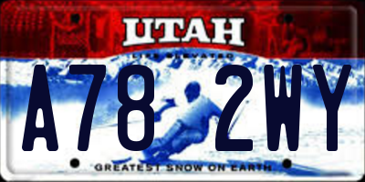 UT license plate A782WY