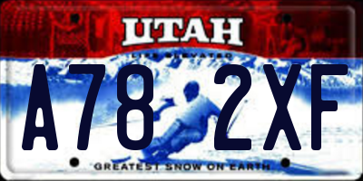 UT license plate A782XF